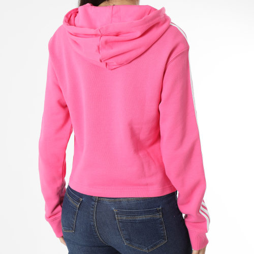 Sweat Capuche Femme A Bandes 3 Stripes IC9911 Rose