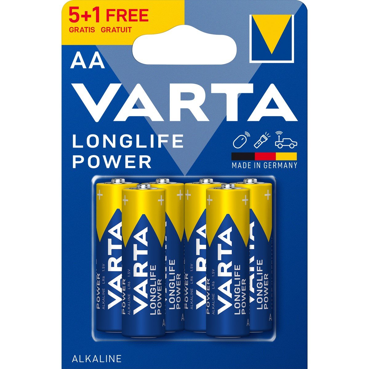 Piles Longlife Power LR6 X5 + 1 gratuite