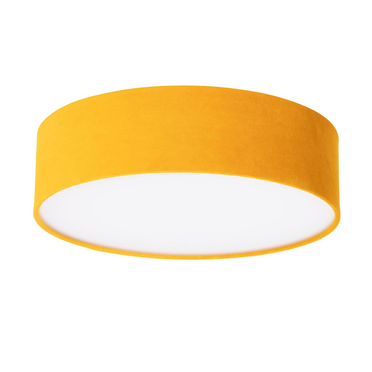 Moderne plafondlamp oker 40 cm met gouden binnenkant - Drum