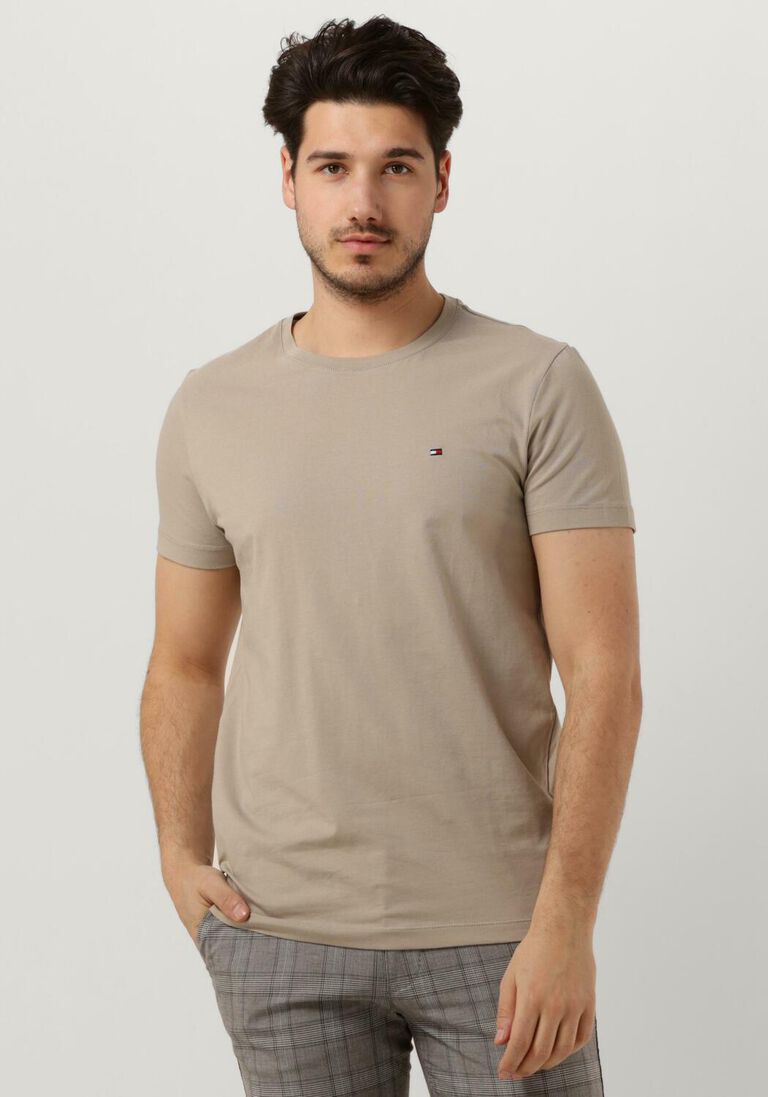 TOMMY HILFIGER beige tommy hilfiger t-shirt stretch extra slim fit tee
