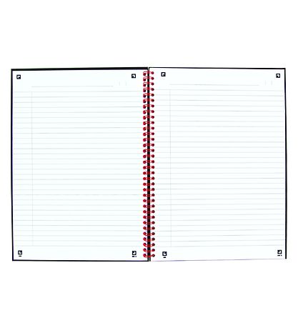 Oxford Notesbog - Spiral - Linieret - A5 - Sort/R?d