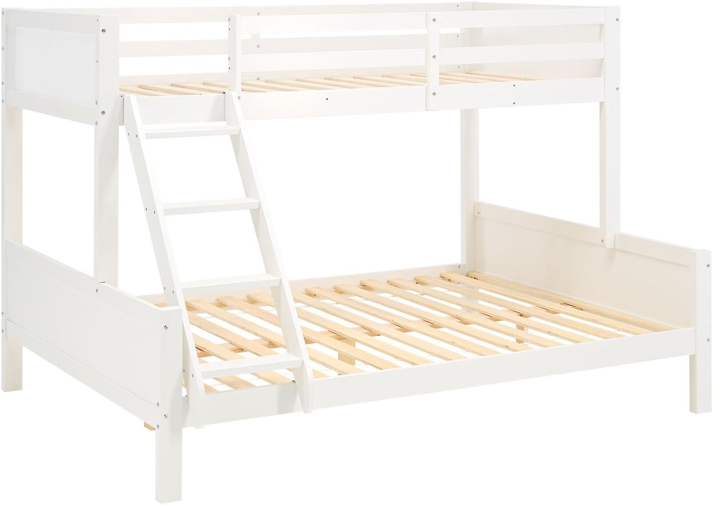 Homestyle4u Kinderbett 90x200 und 140x200 Hochbett Jugendbett Etagenbett 2 Kinder inkl. Lattenrost Kiefer Holz Weiß | Artikel 1898