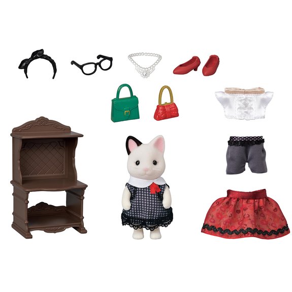 La valisette de mode et grande sœur chat bicolore - Sylvanian Families 5462
