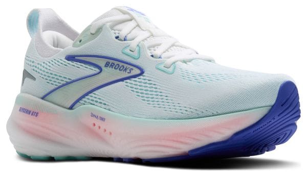 Chaussures Running Brooks Glycerin GTS 22 Blanc/Bleu/Rose Femme
