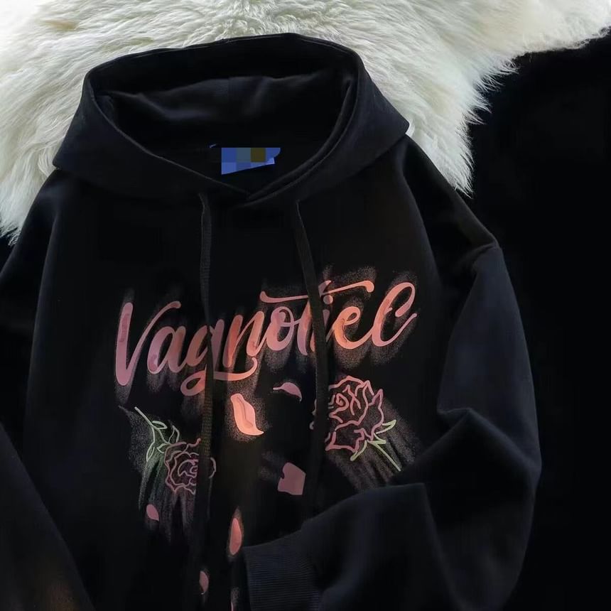 Lingaris - Losse hoodie met rozenprint