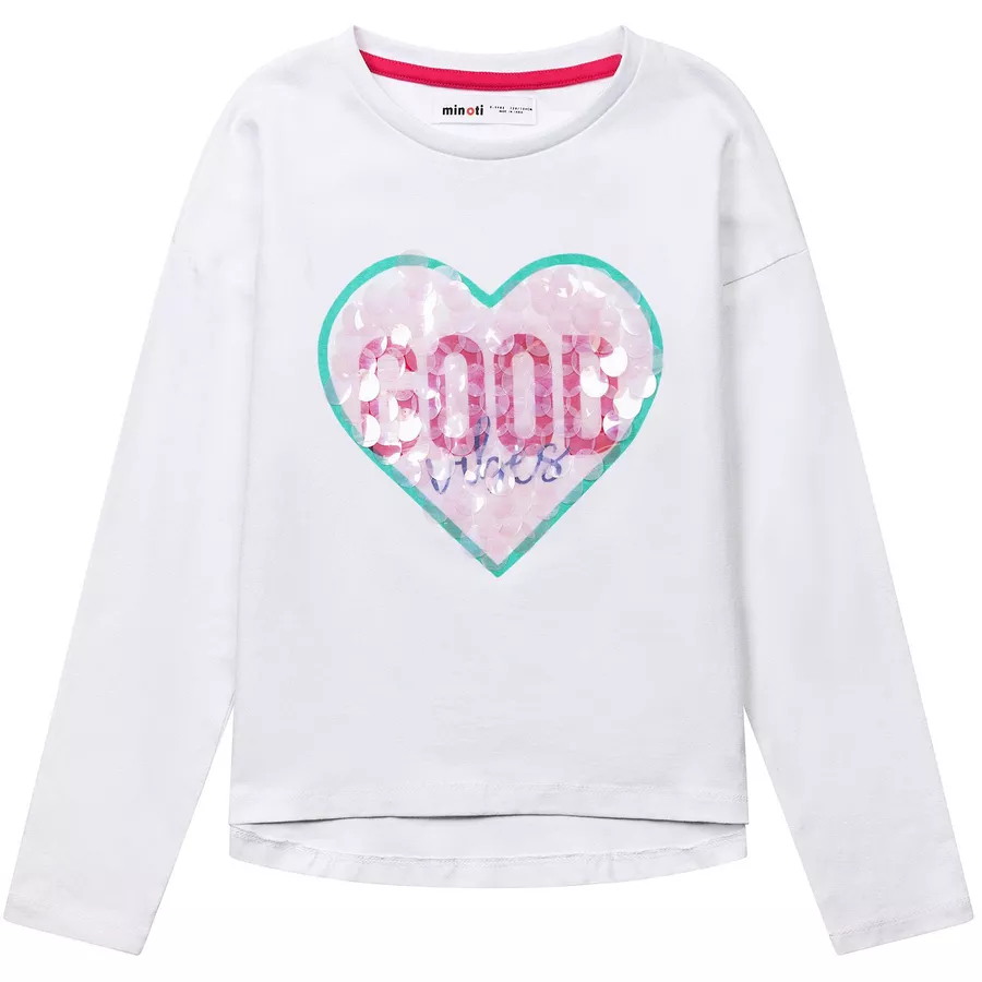 MINOTI Longsleeve „Good Vibes“ Weiß
