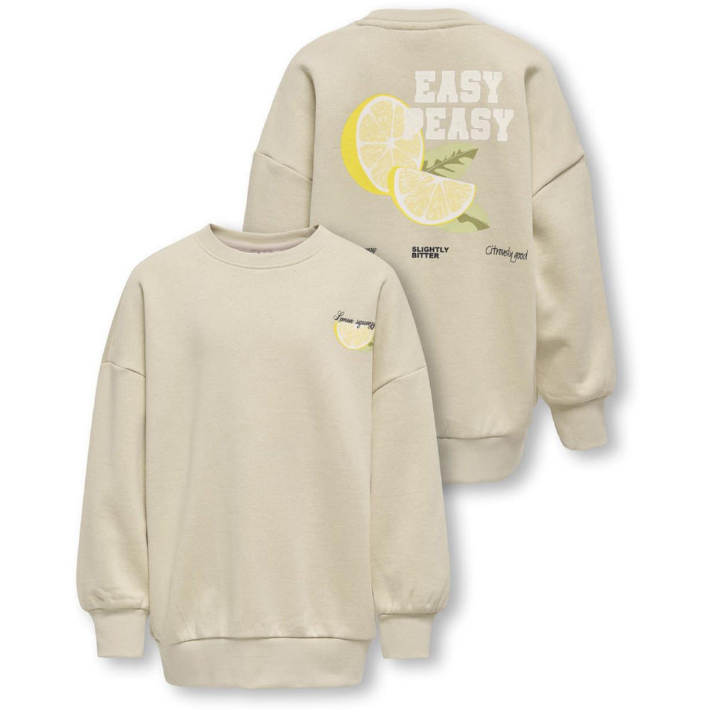 Køb kids ONLY Feather Gray Easy Phoebe Life Printed Crew Sweatshirt