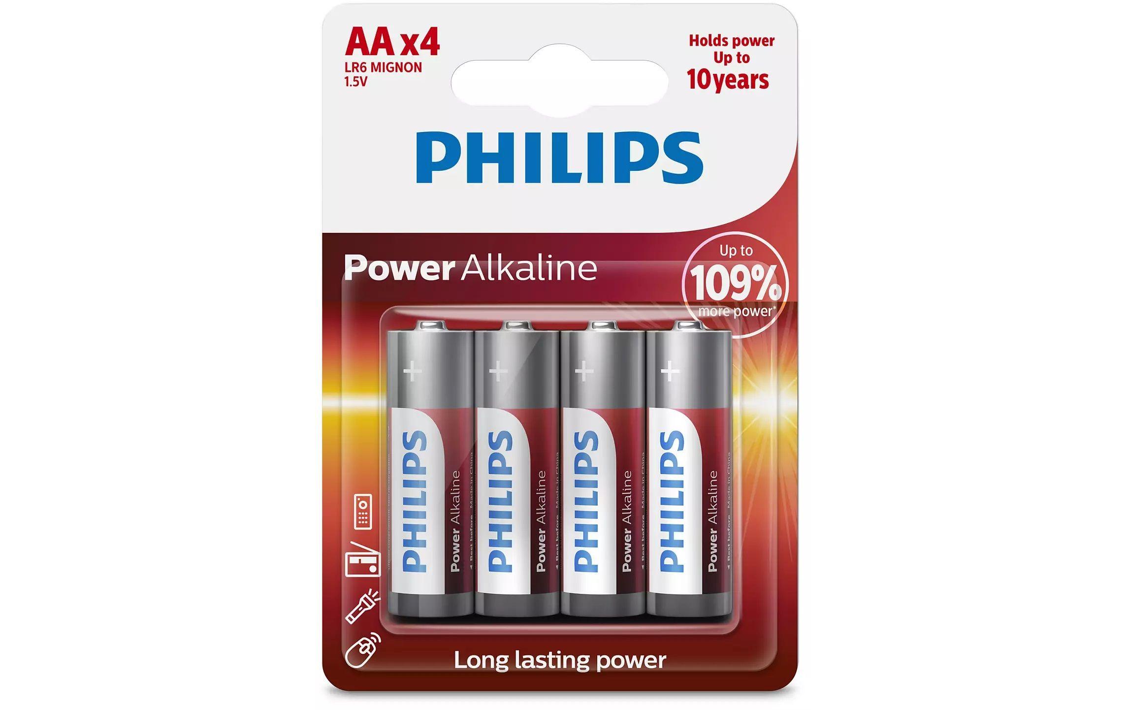 Batterie Power Alkaline AA , 4 StückAlkaline AA Batterie für Geräte mit hohem Stromverbrauch