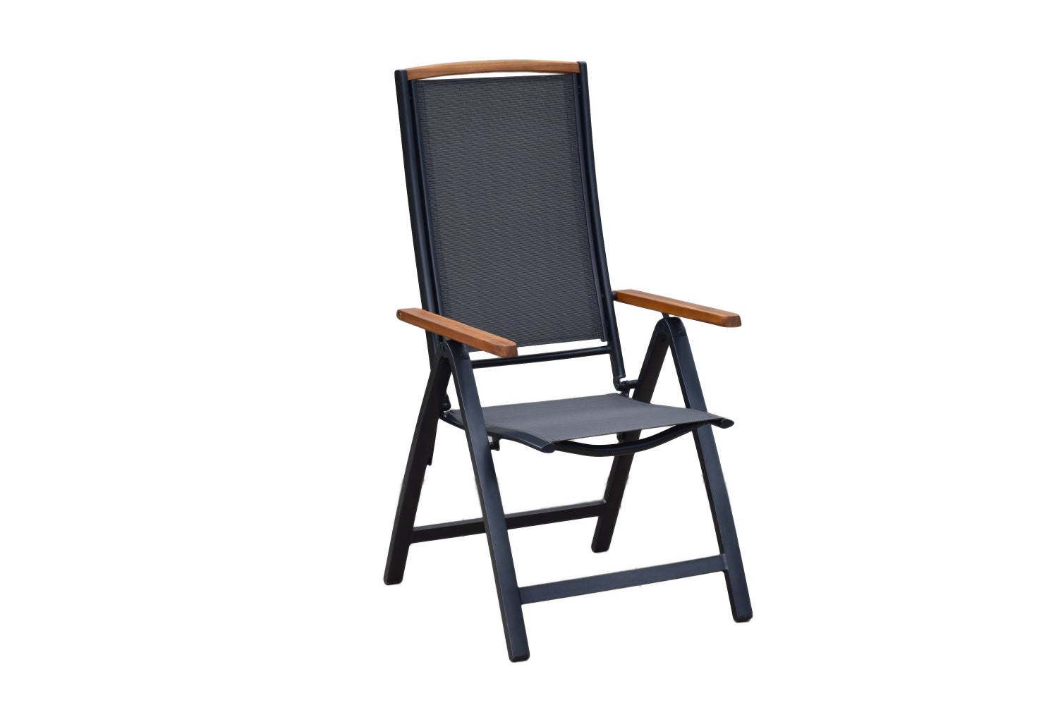 Siena tuinmeubelset 5-delig, klapstoel, tafel 150 x 90 cm, grafiet/grijs