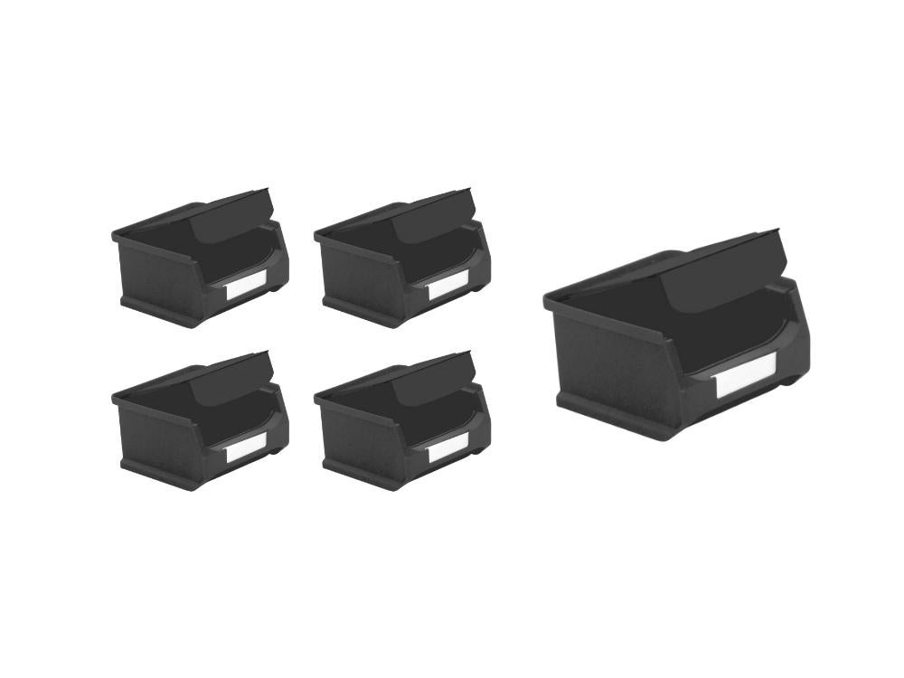 PROREGAL Value Pack 5 x Geleidende opbergdoos 1.0 met deksel HxBxD 6 x 10 x 10 cm 0,4 liter ESD-opslagcontainer Opbergdoos