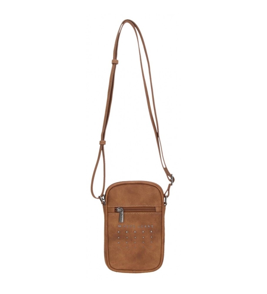 Bolsa transversal Pepe Jeans Holly marrom para celular