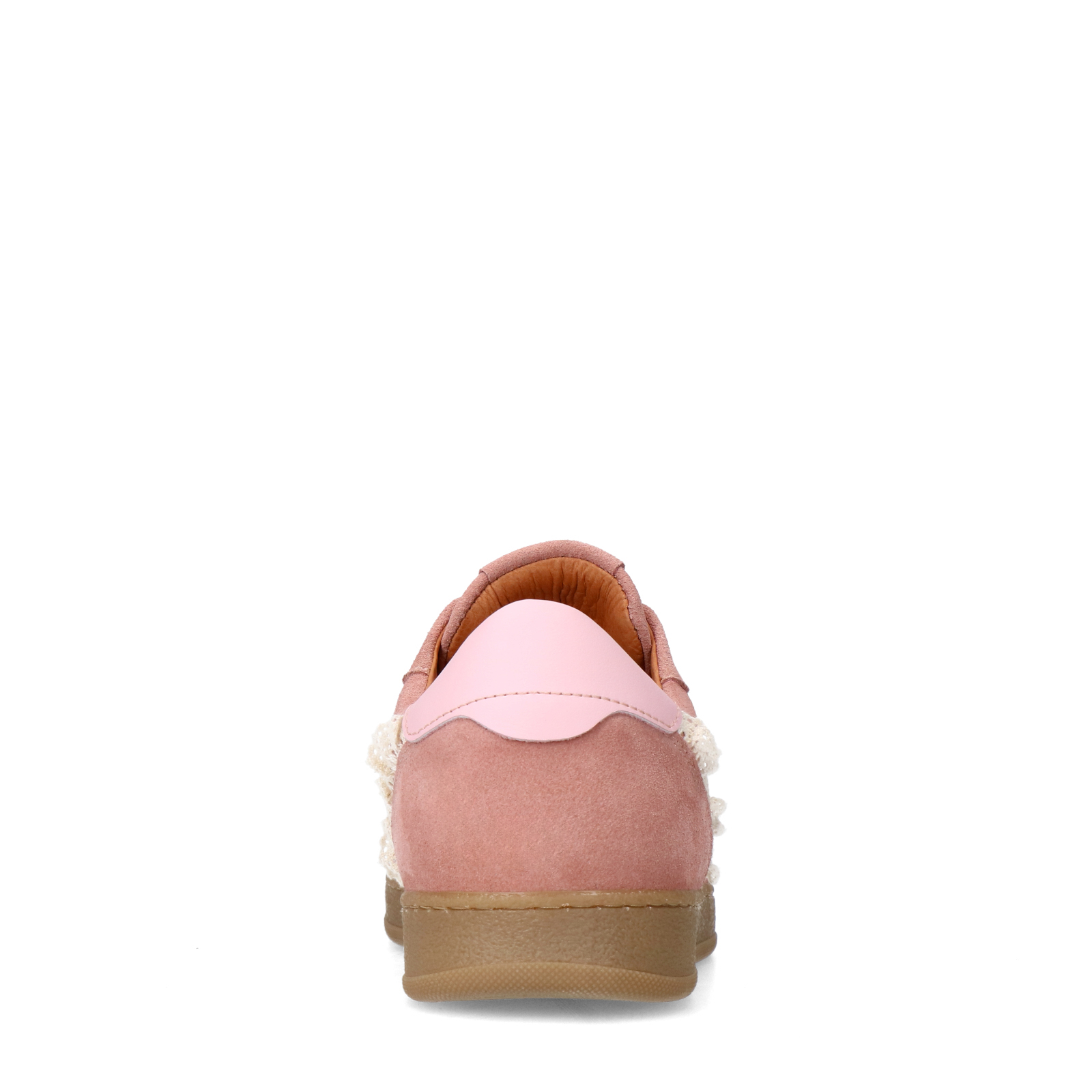 Roze suède sneakers sneakers met kant