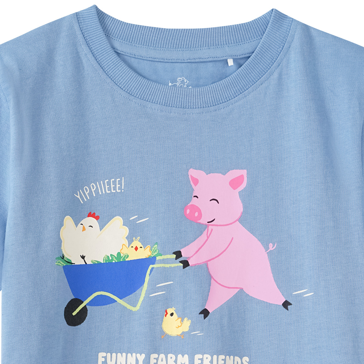 Topolino Jungen T-Shirt mit Bauernhof-Print hellblau