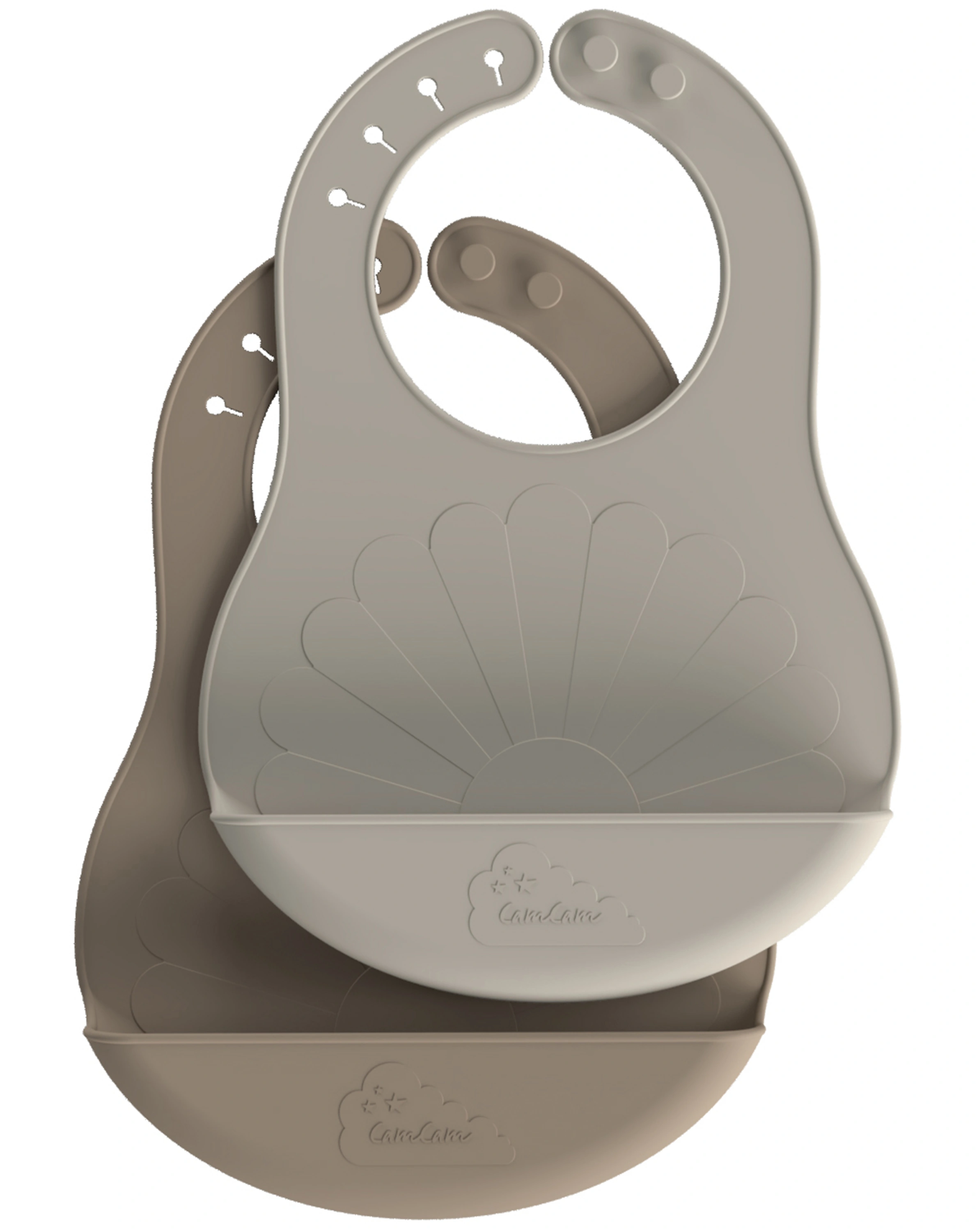 Silikon-Lätzchen BLUME (29,3x21) 2er-Pack in earth