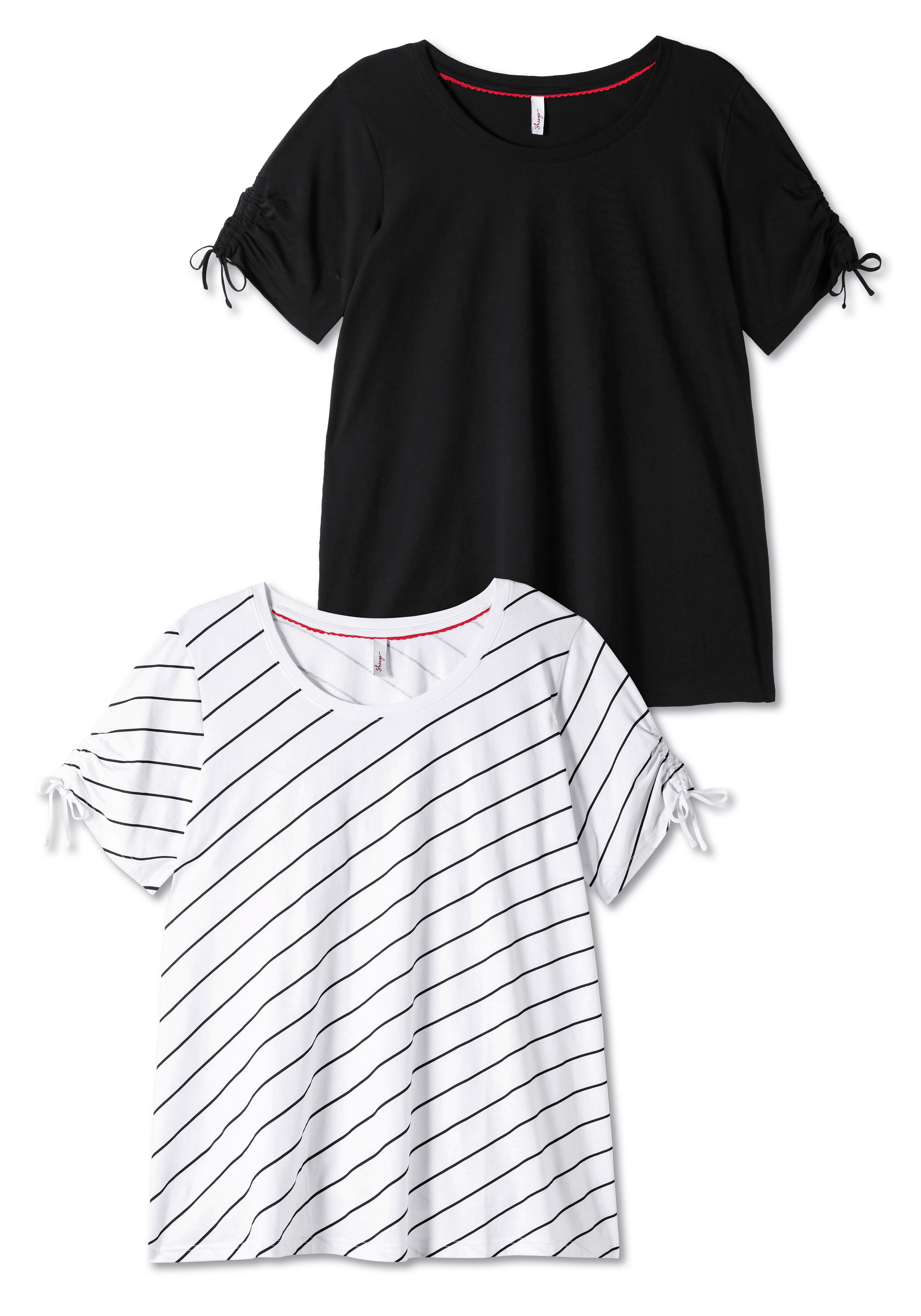 Doppelpack T-Shirts, mit Tunnelzug am Arm