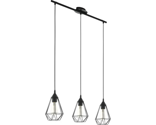 3-lamps hanglamp L 79 cm zwart