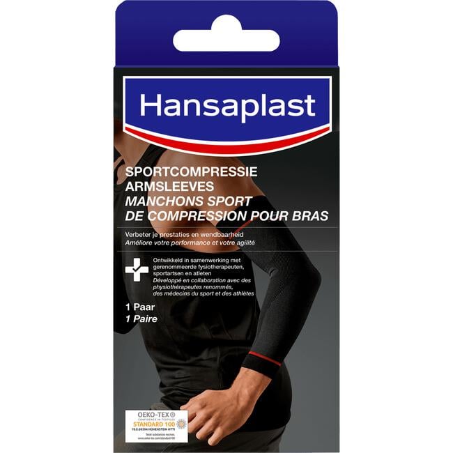 Hansaplast Sport Compressie Arm Zwart Medium