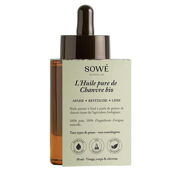 Óleo de cânhamo orgânico puro Sowé 50ml
