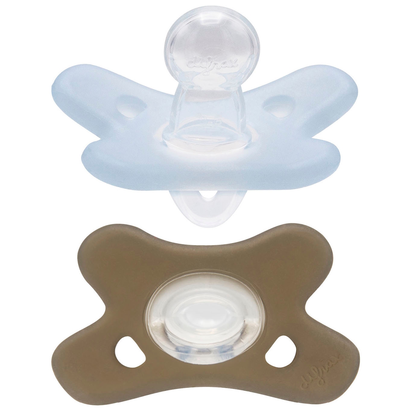 Difrax Fopspeen natural siliconen 0-6M blauw
