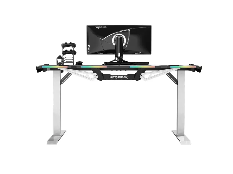 Ultradesk Force, Lige, Friform facon, Spil, Sort, Hvid, Rød/grøn/blå, 1660 mm