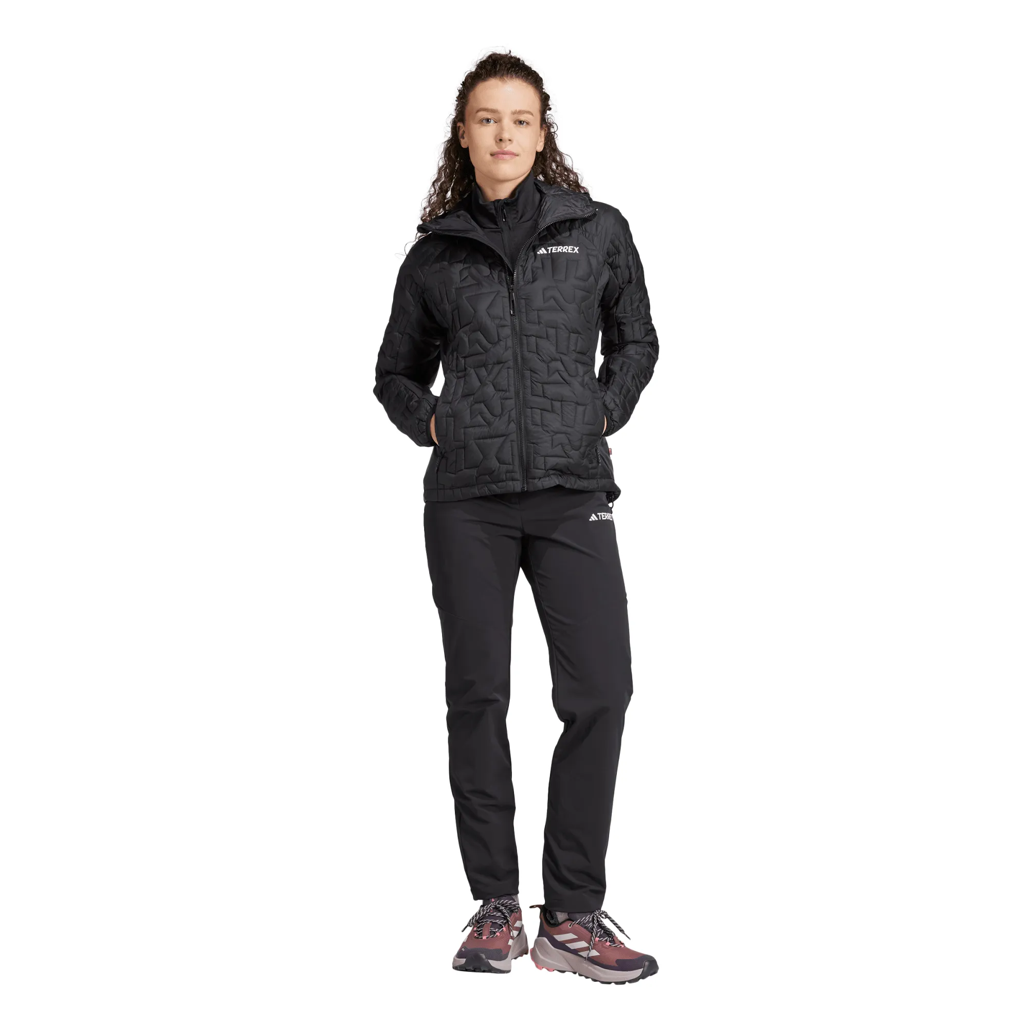 Adidas Women's Terrex Xperior PrimaLoft Loose Fill Insulated Hooded Jacket Black