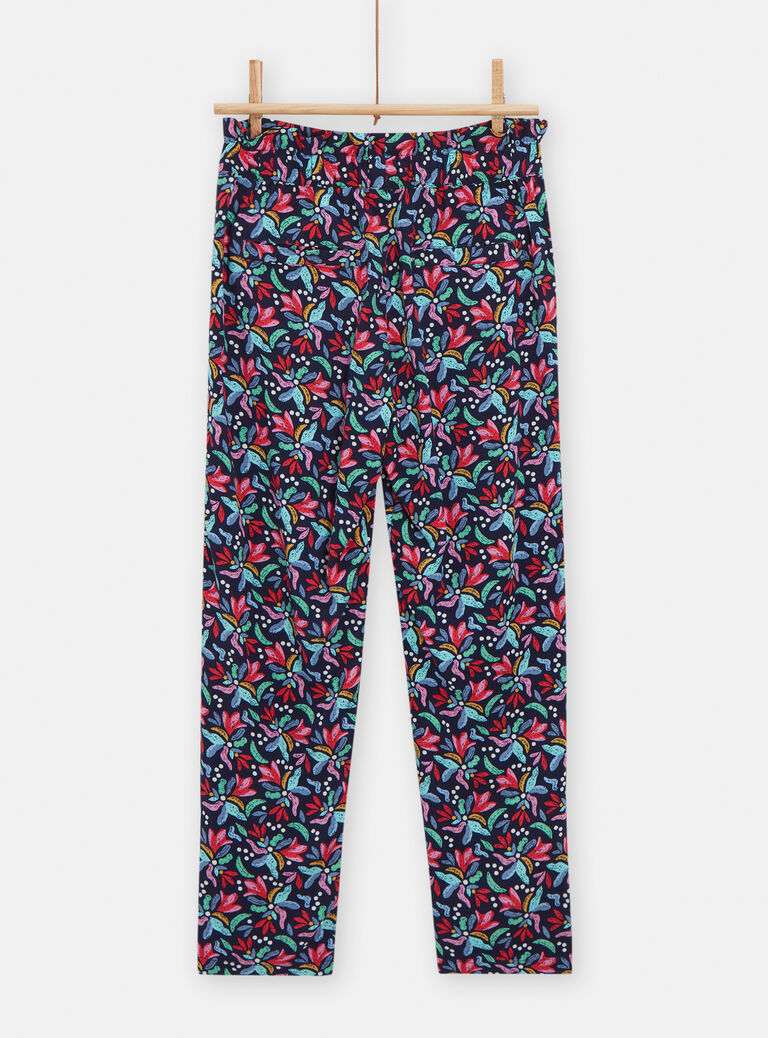 Pantalon fluide imprimé abstrait coloré pour fille