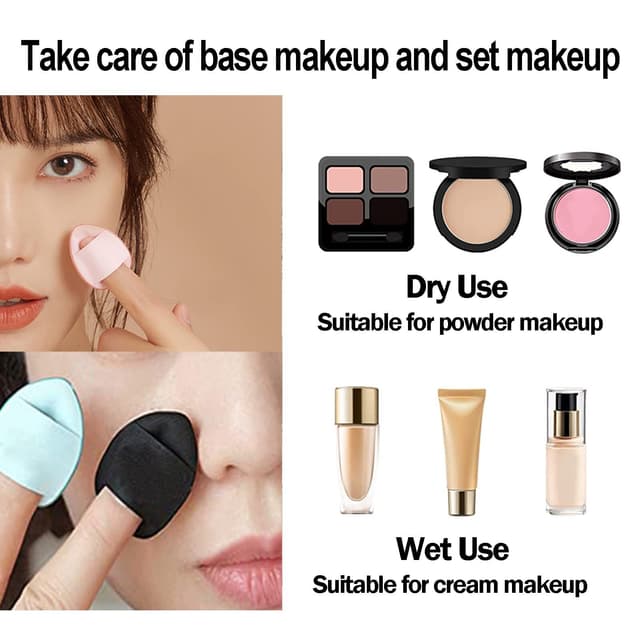 Finger Puff Makeup Svampe 5-Pak Sort