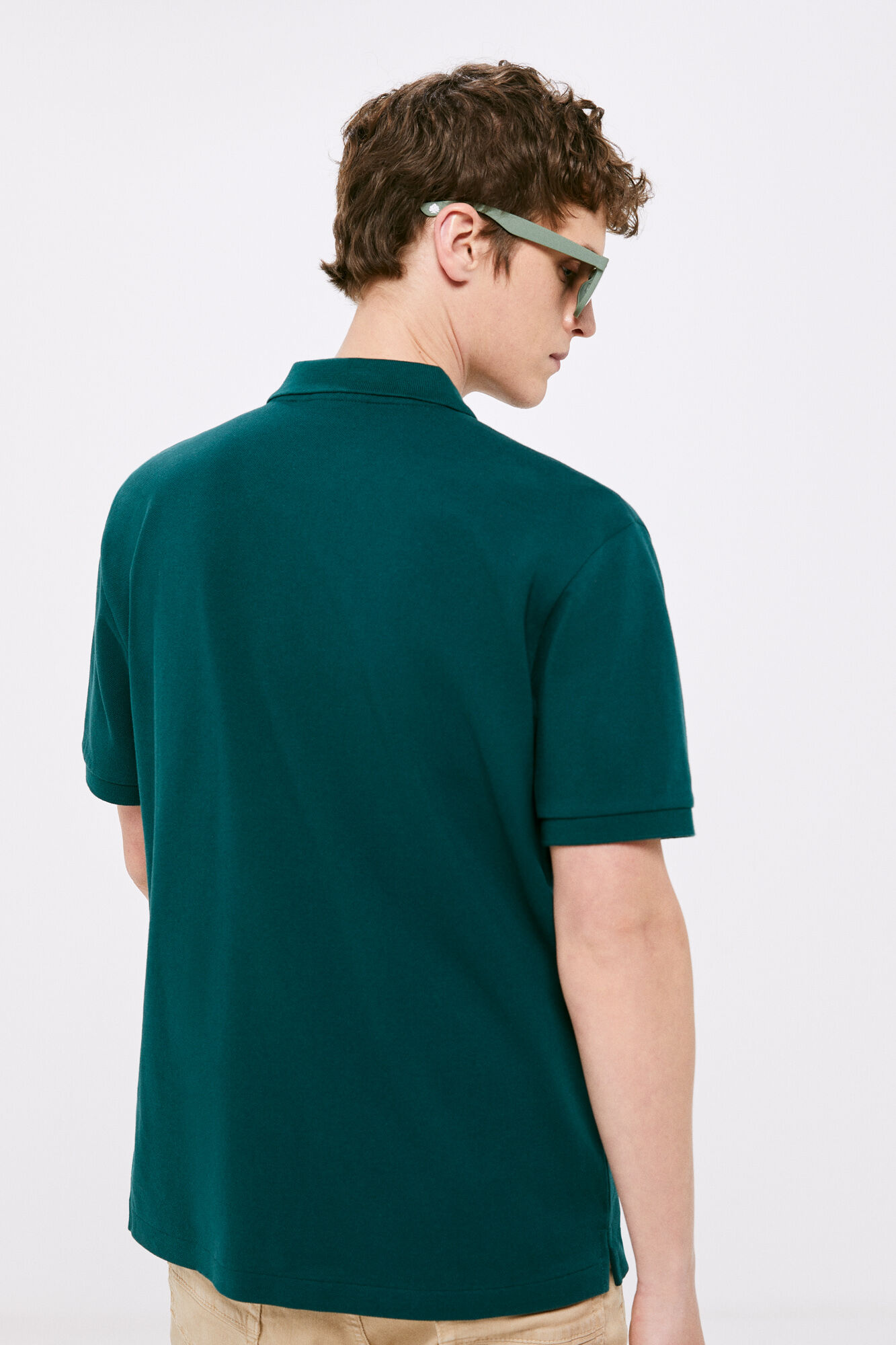 Camisa polo básica em piqué - azul