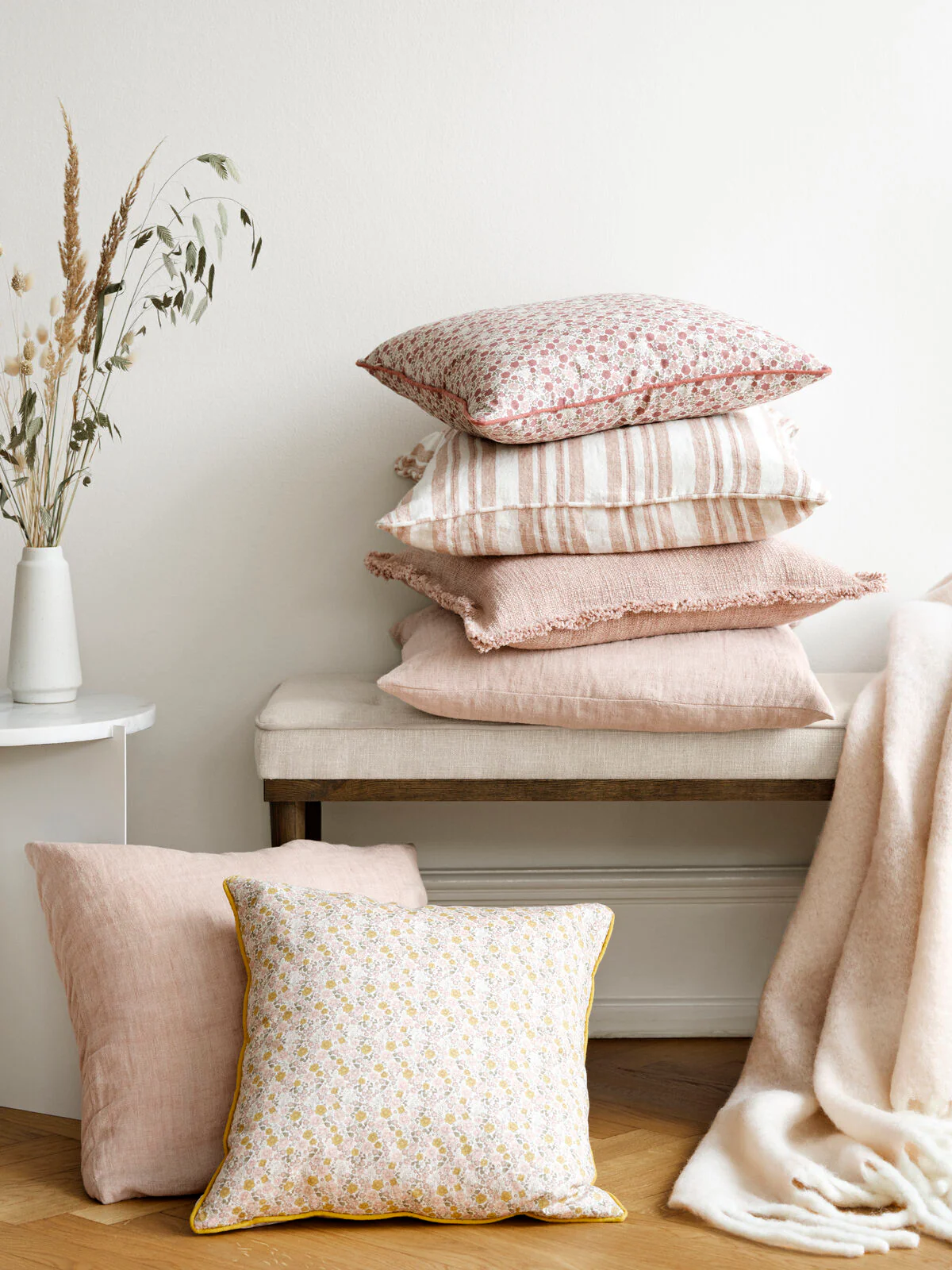 Cozy Living  Linen pyntepude, Antique Rose - 50x50 cm.