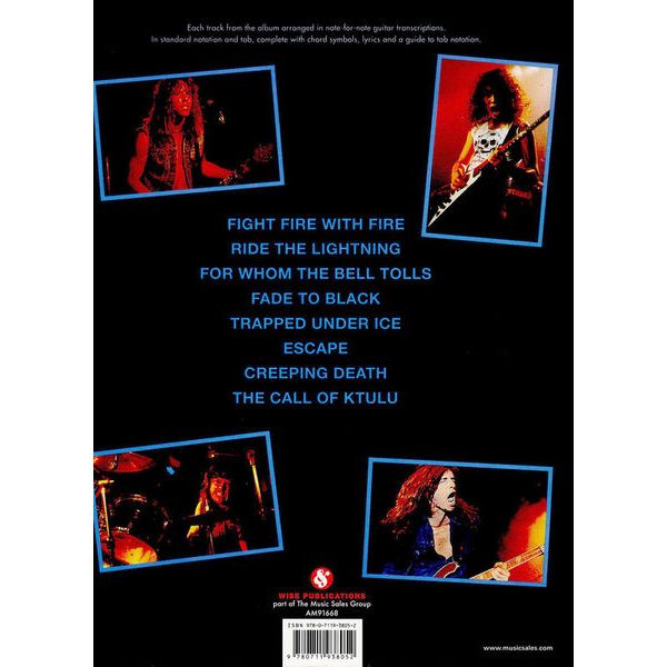 Music Sales Metallica Ride The Lightning