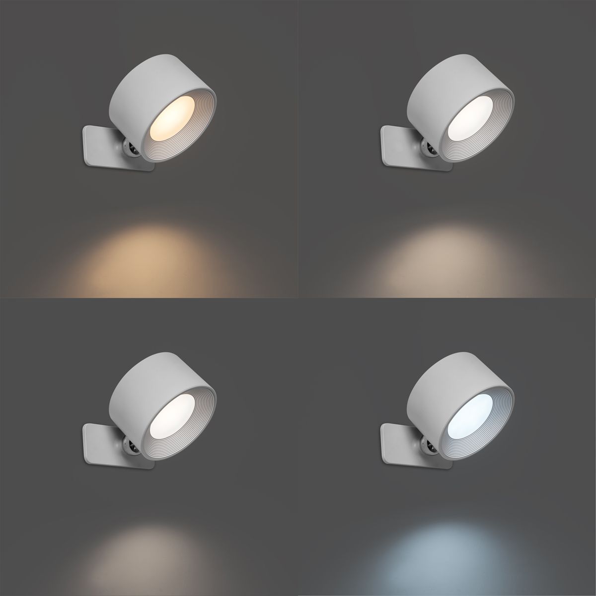 Set van 4 moderne wand- en plafondlampen wit incl. LED oplaadbaar - Bright