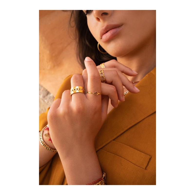 Bague ajustable en acier dorée