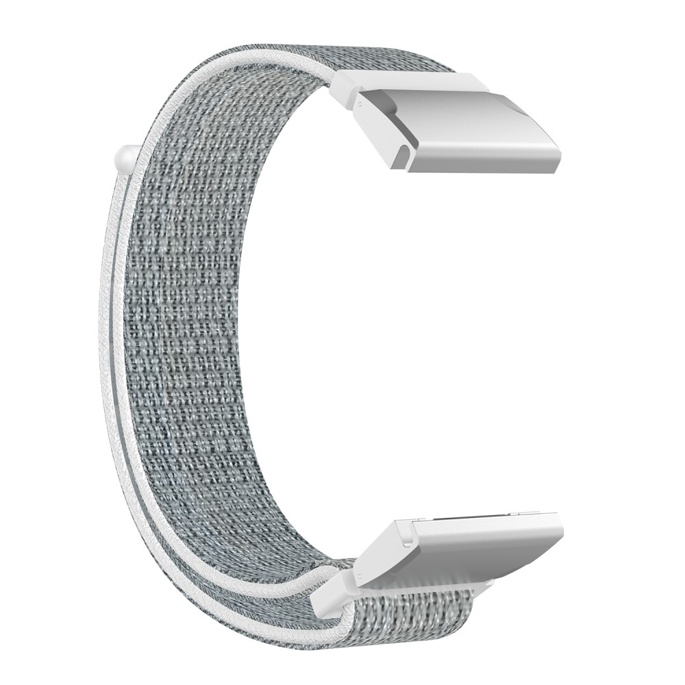 Garmin Fenix 6 / 6 Pro / 5 / 5 Plus / Forerunner 935 Nylon Klettverschluss Ersatz Armband (Gelenkumfang: 190-245mm) - Grau / Weiss