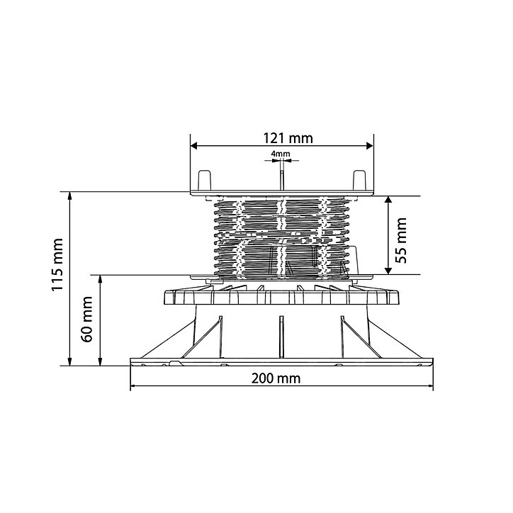 Lot de 70 plots pour dalles 60/115 mm