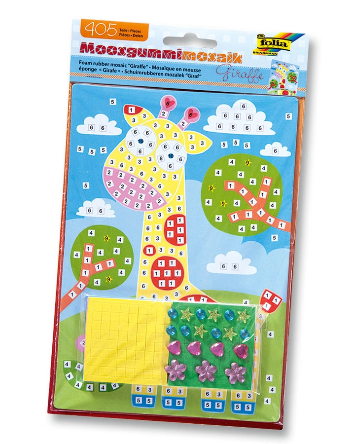 Moosgummi-Mosaik GIRAFFE 405-teilig in bunt