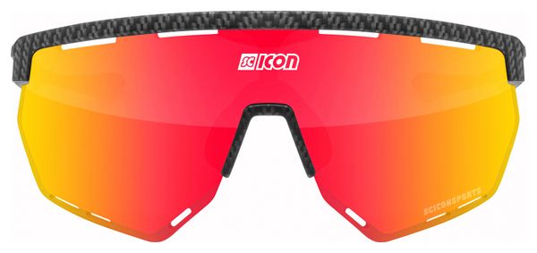 Scicon Sports Aerowing Lunettes De Soleil De Performance Sportive (Scnpp Multimorror Rouge/Compagnon De Carbone)