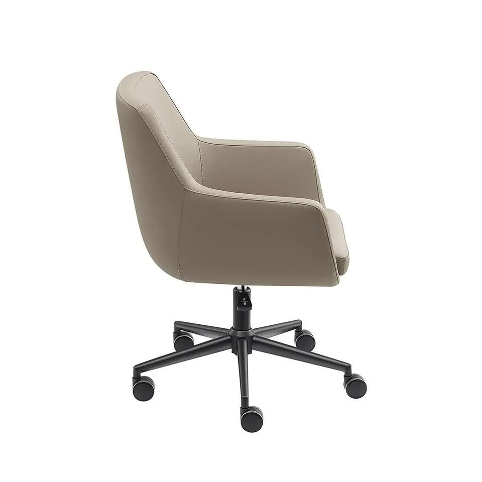 Bureaustoel/Eetkamerstoel Volos - Taupe - PU-leer