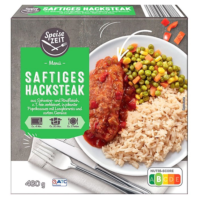 SPEISEZEIT Fertiggerichte 480 g, Hacksteak