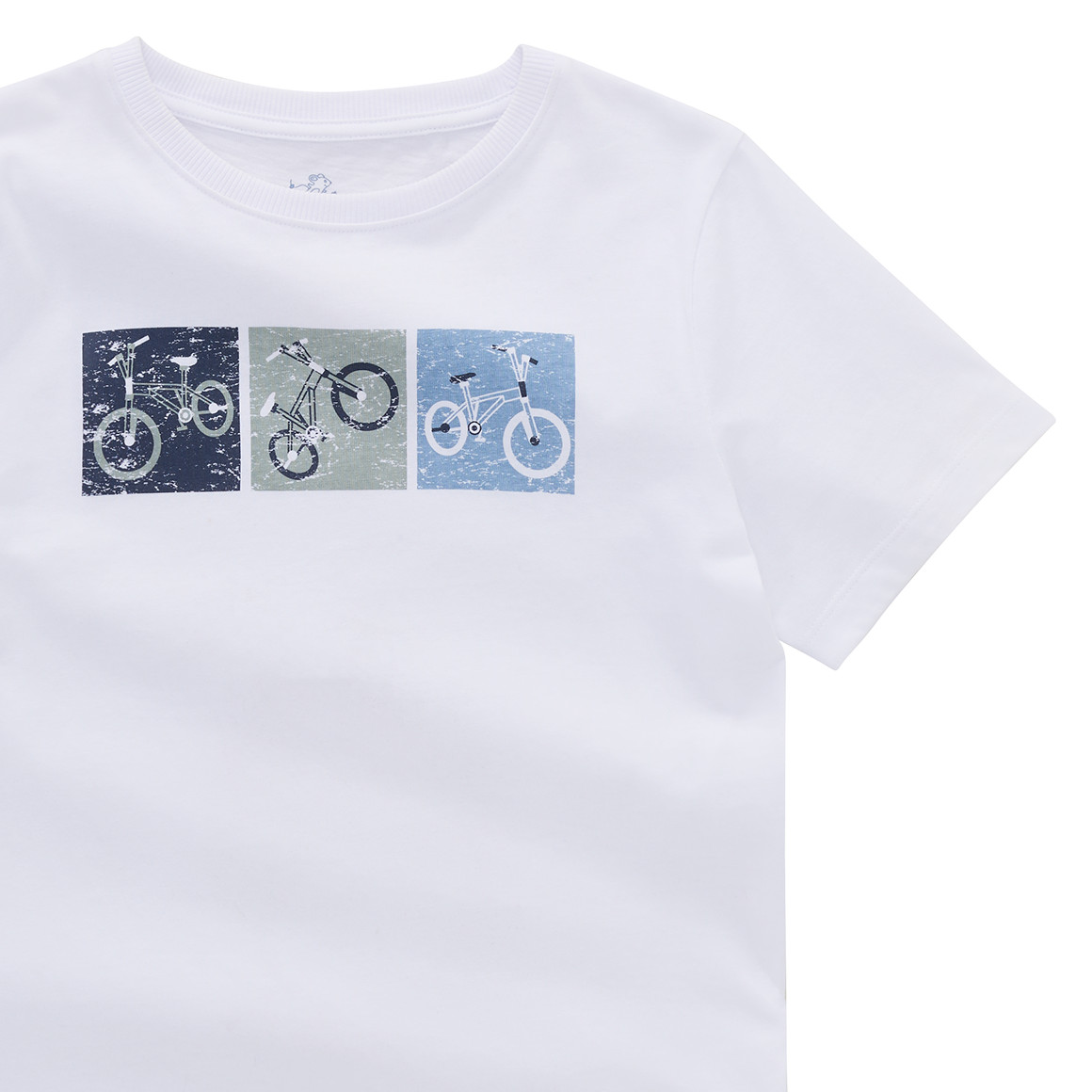 Topolino Jungen T-Shirt mit Fahrrad-Print weiss