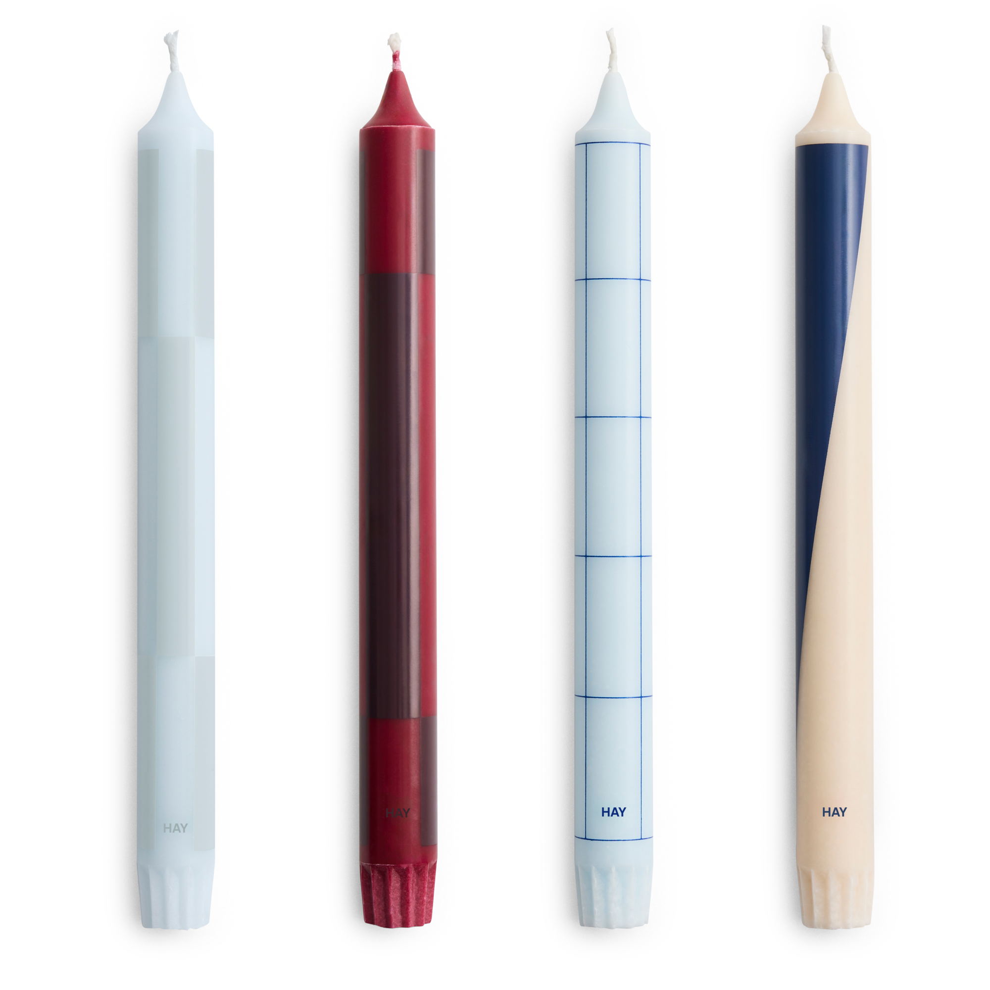 Kaars Pattern blue/bordeaux - set van 4