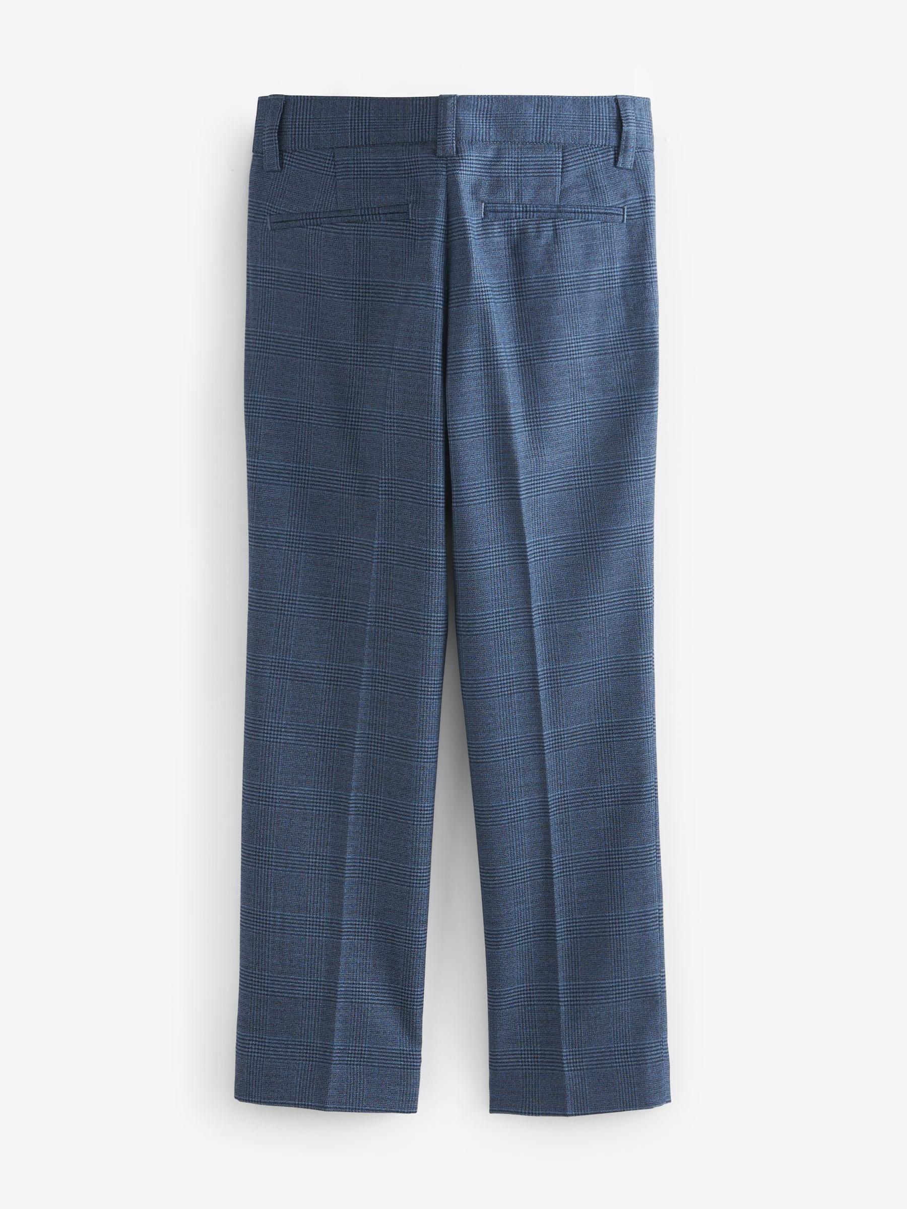 Felblauw geruit - Skinny-fit broek (3 - 16 jr)