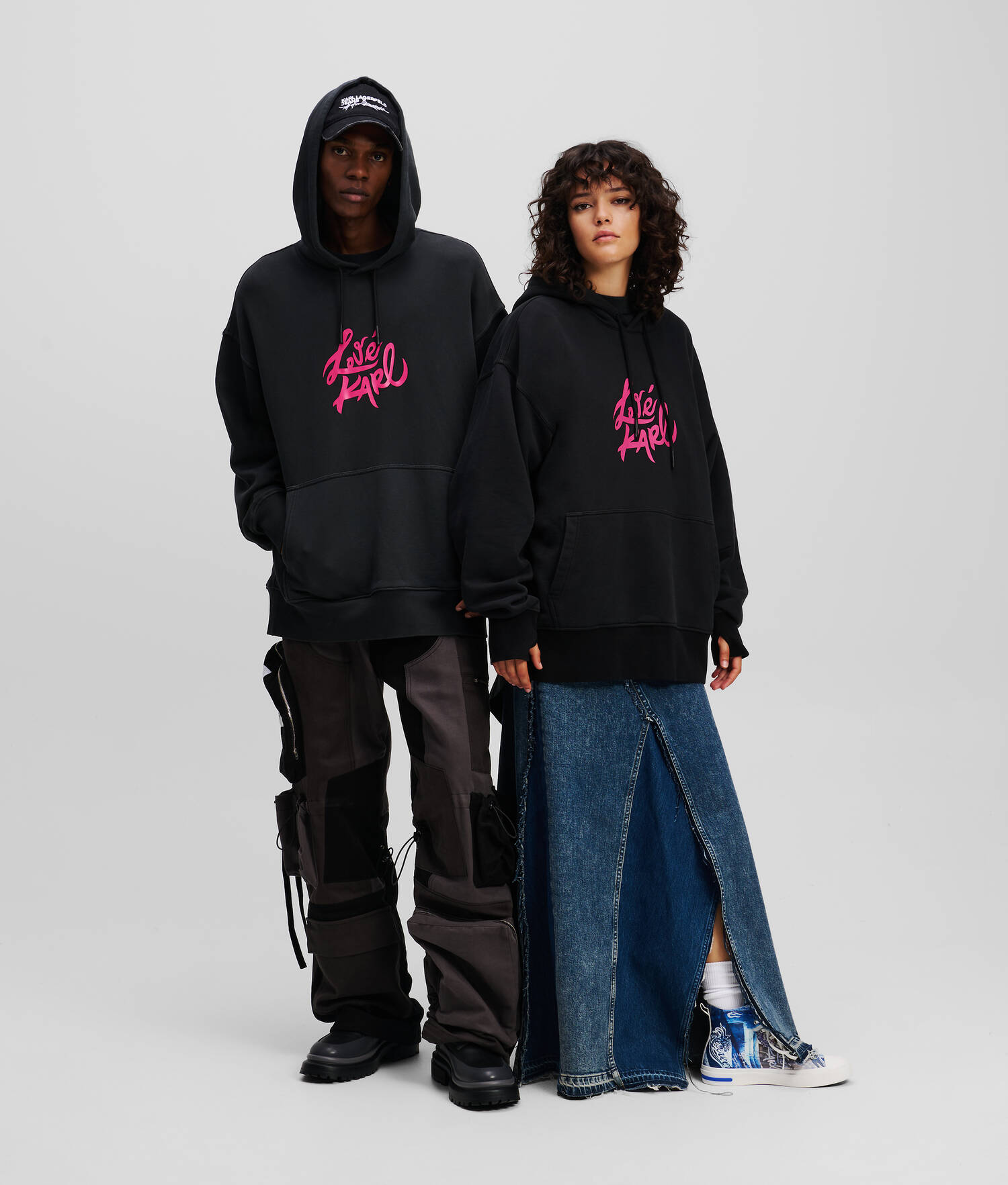 SWEAT À CAPUCHE KLJ X ATELIER RESERVÉ - Noir lavé