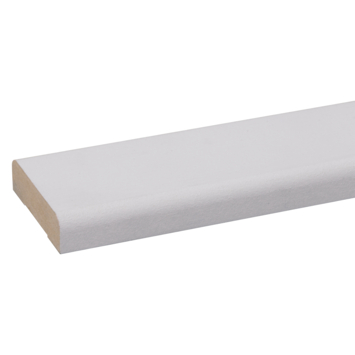 Koplat MDF recht wit gegrond 12x45mm 270cm