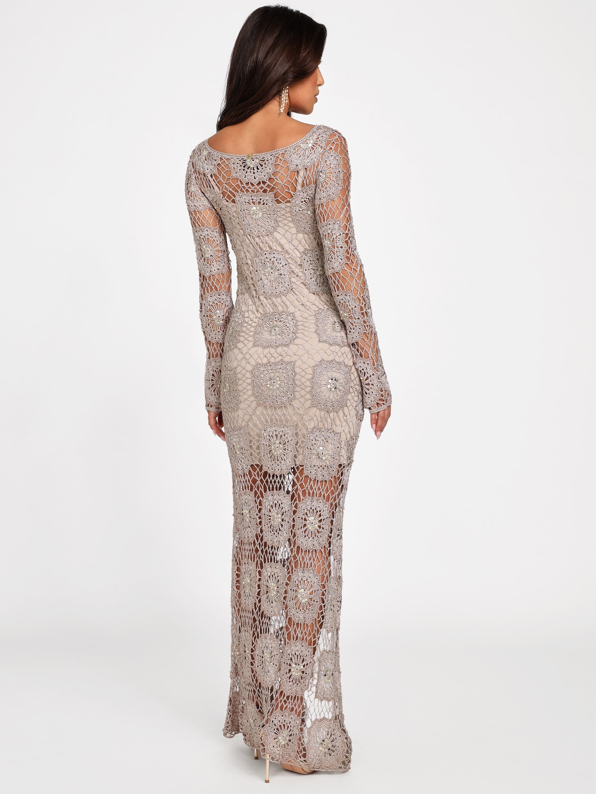 Vestido longo de crochê Charli