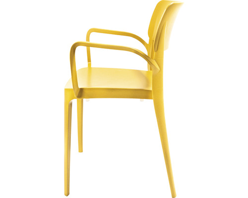 Stapelbare stoel met armleuningen Veba Wing 82 x 54 x 55 cm kunststof geel