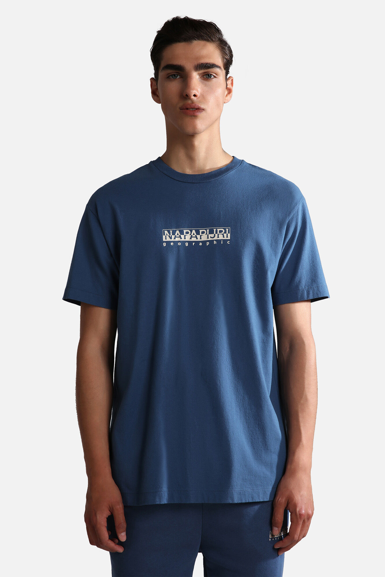 Camiseta Box de Manga Curta - Azul