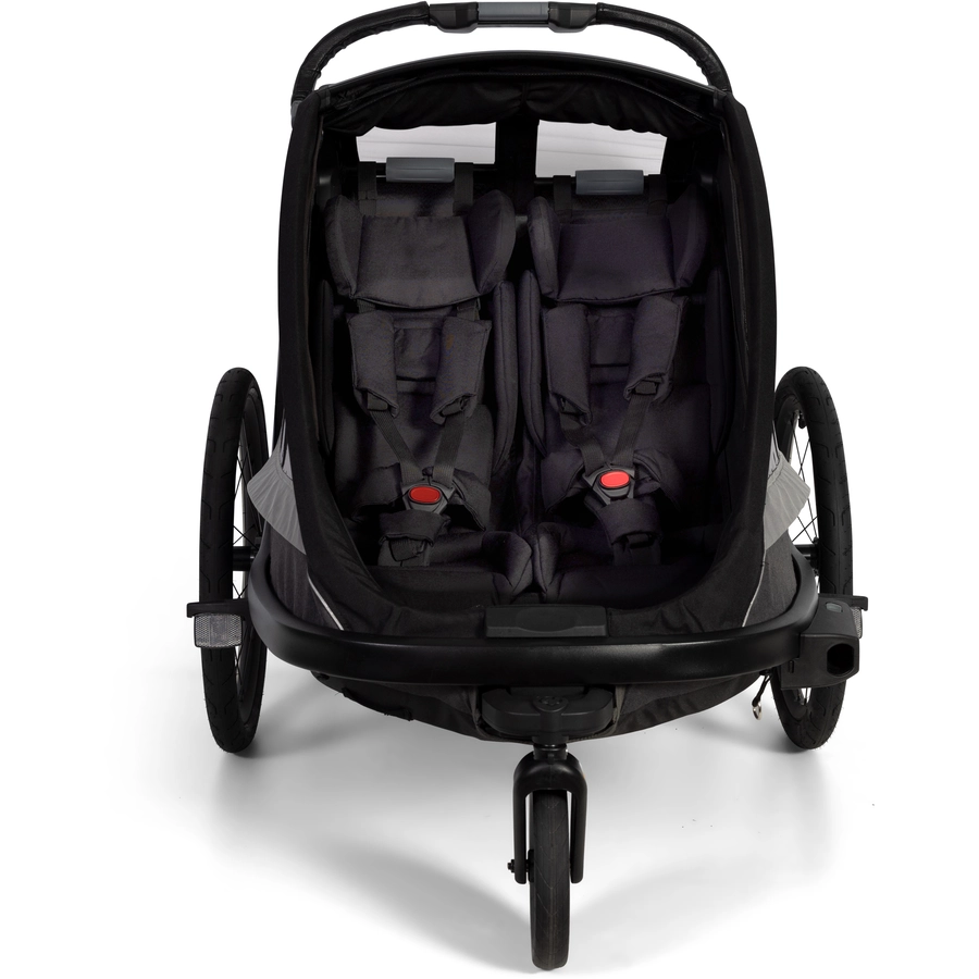 hamax Kinderfahrradanhänger Cocoon Zweisitzer greyblack