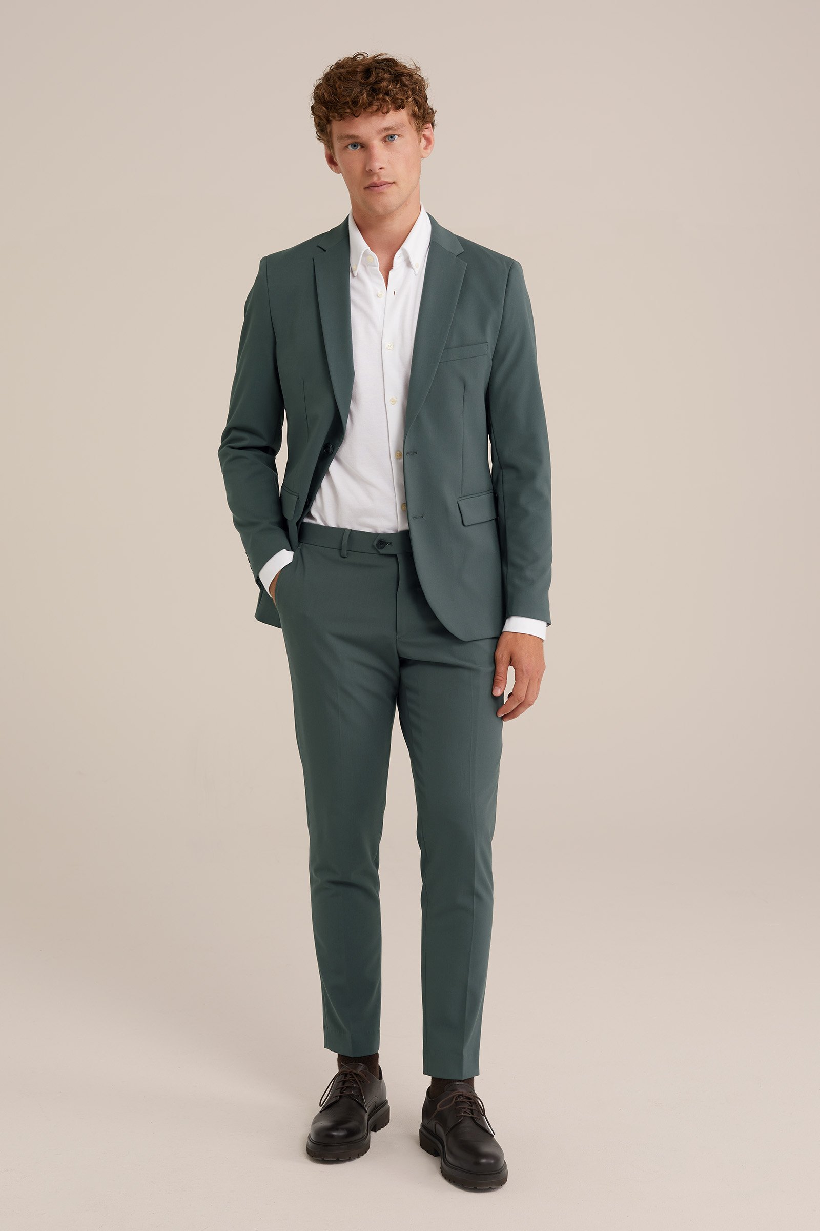 slim fit pantalon Fundamentals Groen