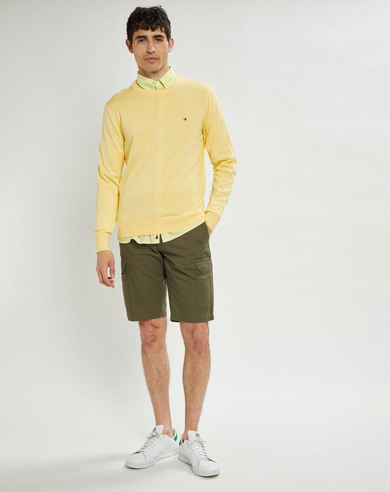 Tommy Hilfiger Pull en Coton Bio & Soie jaune