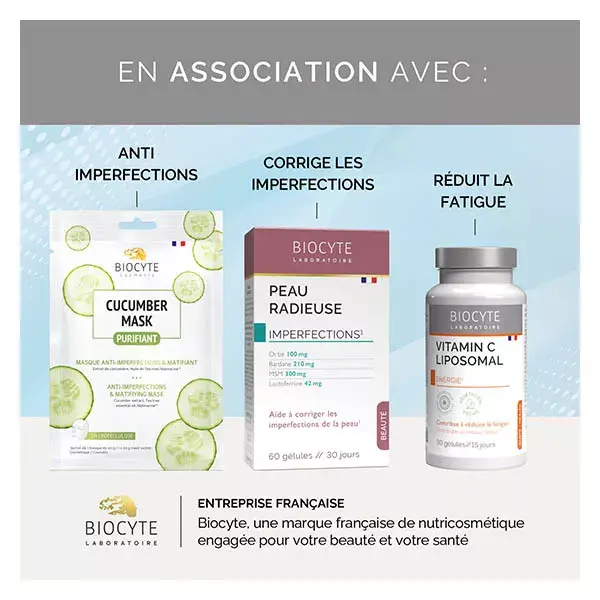 Biocyte Zinc Liposomal Défenses Naturelles Beauté de la Peau 60 Gélules
